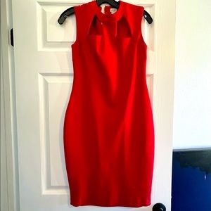 Cache Red Midi Dress